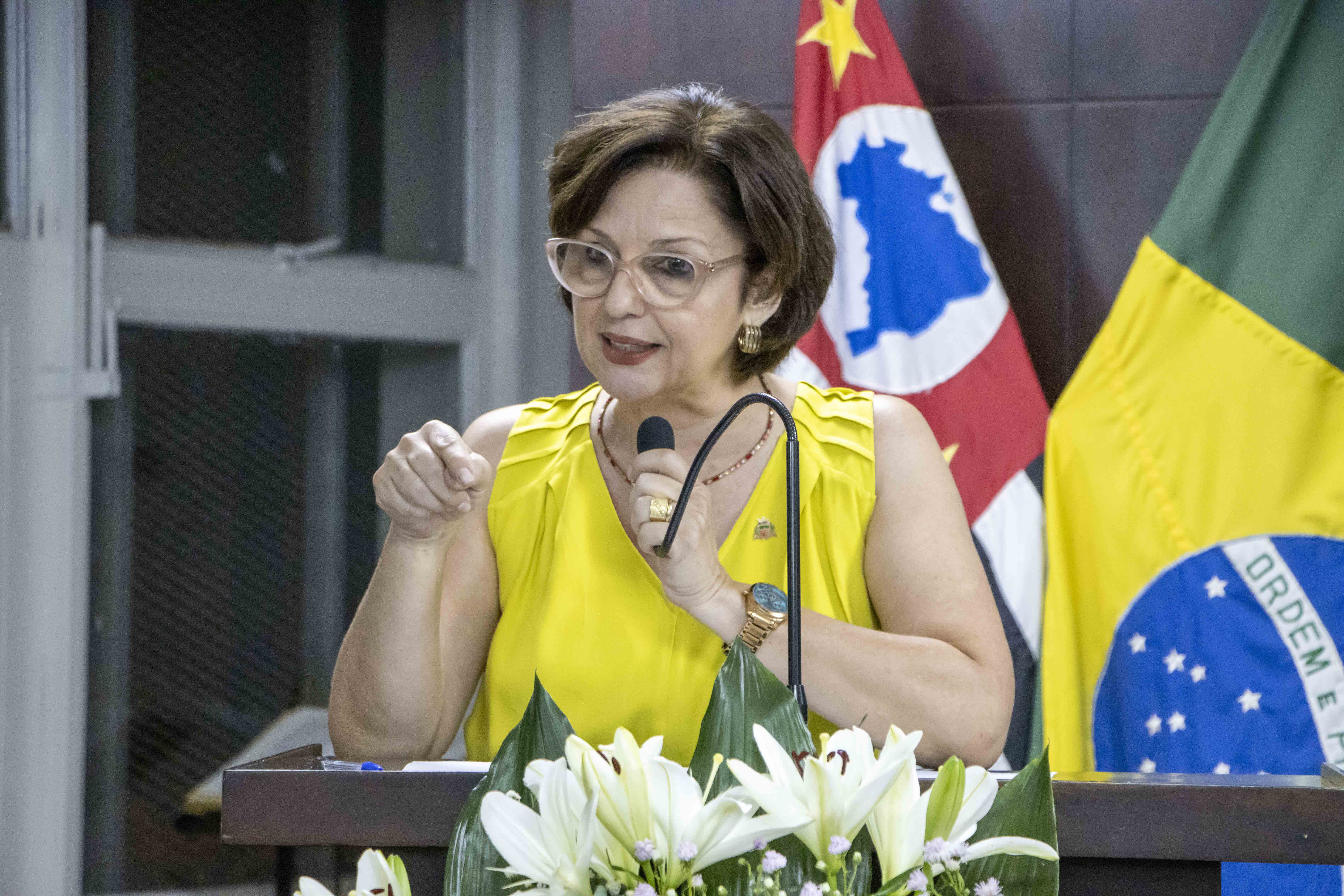 Vereadora Renata Assirati saúda as homenageadas pelo Dia Internacional da Mulher em 2025 em nome do Poder Legislativo.